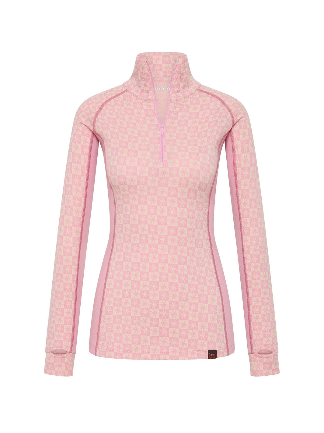 Kosci Merino Half Zip Thermal Top Pink BonBon