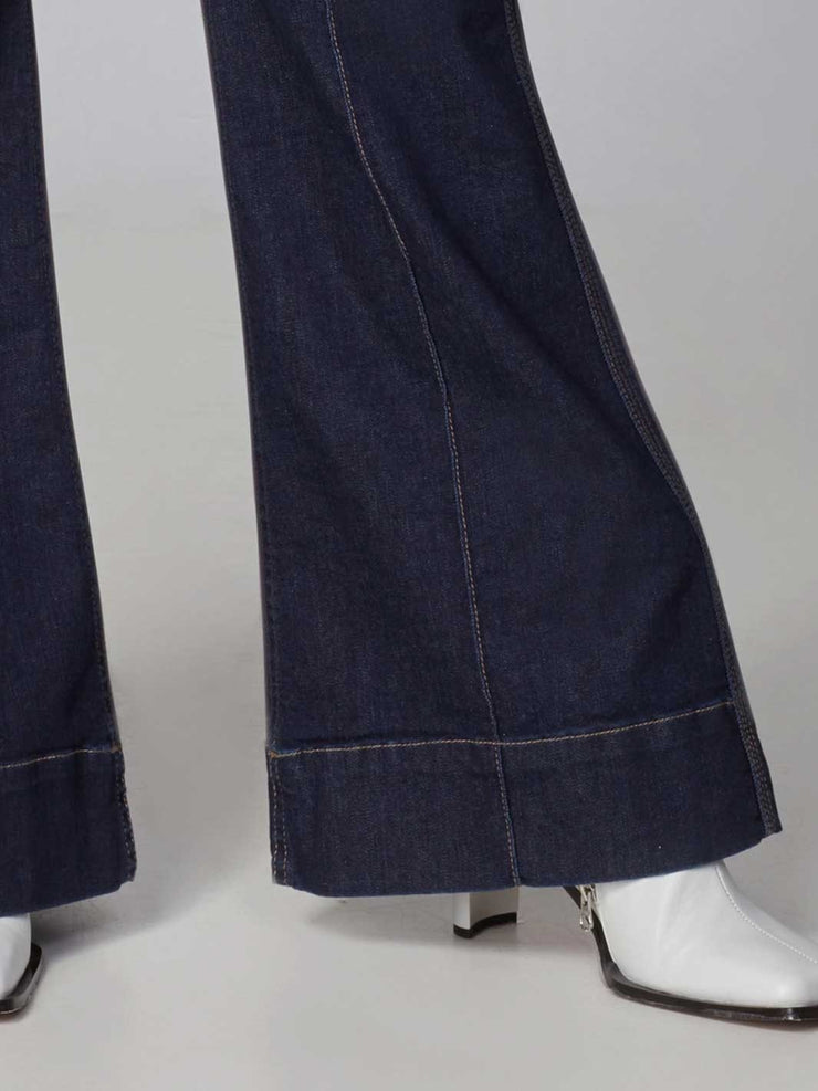 Lola Jeans Stevie High Rise Loose Leg Sustainable Jeans Dark Rinse Blue Meadow Store