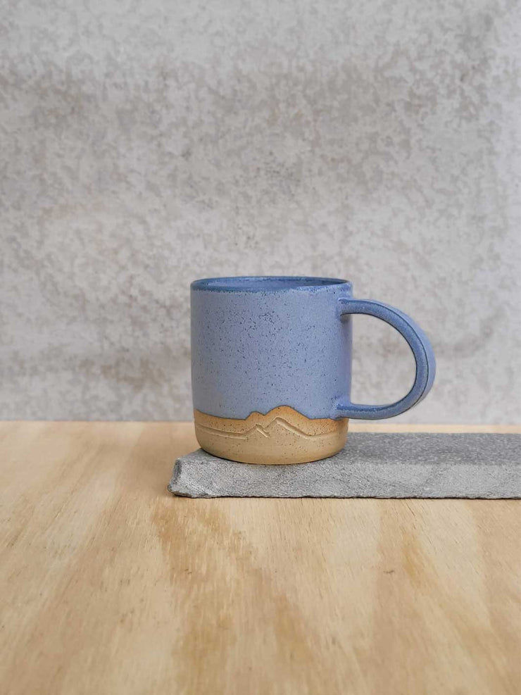 Lucy Jane Ceramics Engraved Handmade Mountain Mug Blue 