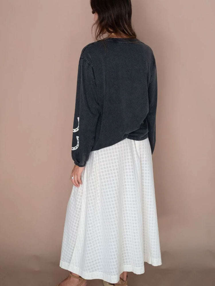 Marigold Mustang Tee Long Sleeve Washed Black Meadow Store