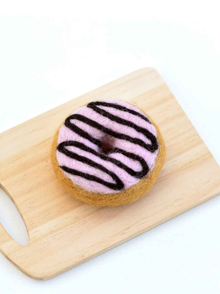 Felt Donut Toy Pink Choc
