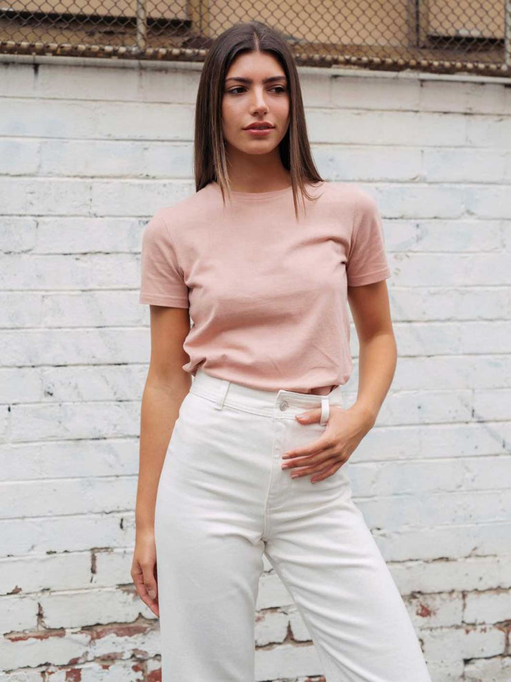 Hemp Clothing Australia Classic Tee Cameo Rose Pink