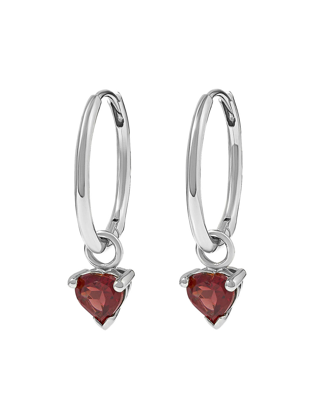 Amore Garnet Huggies Silver