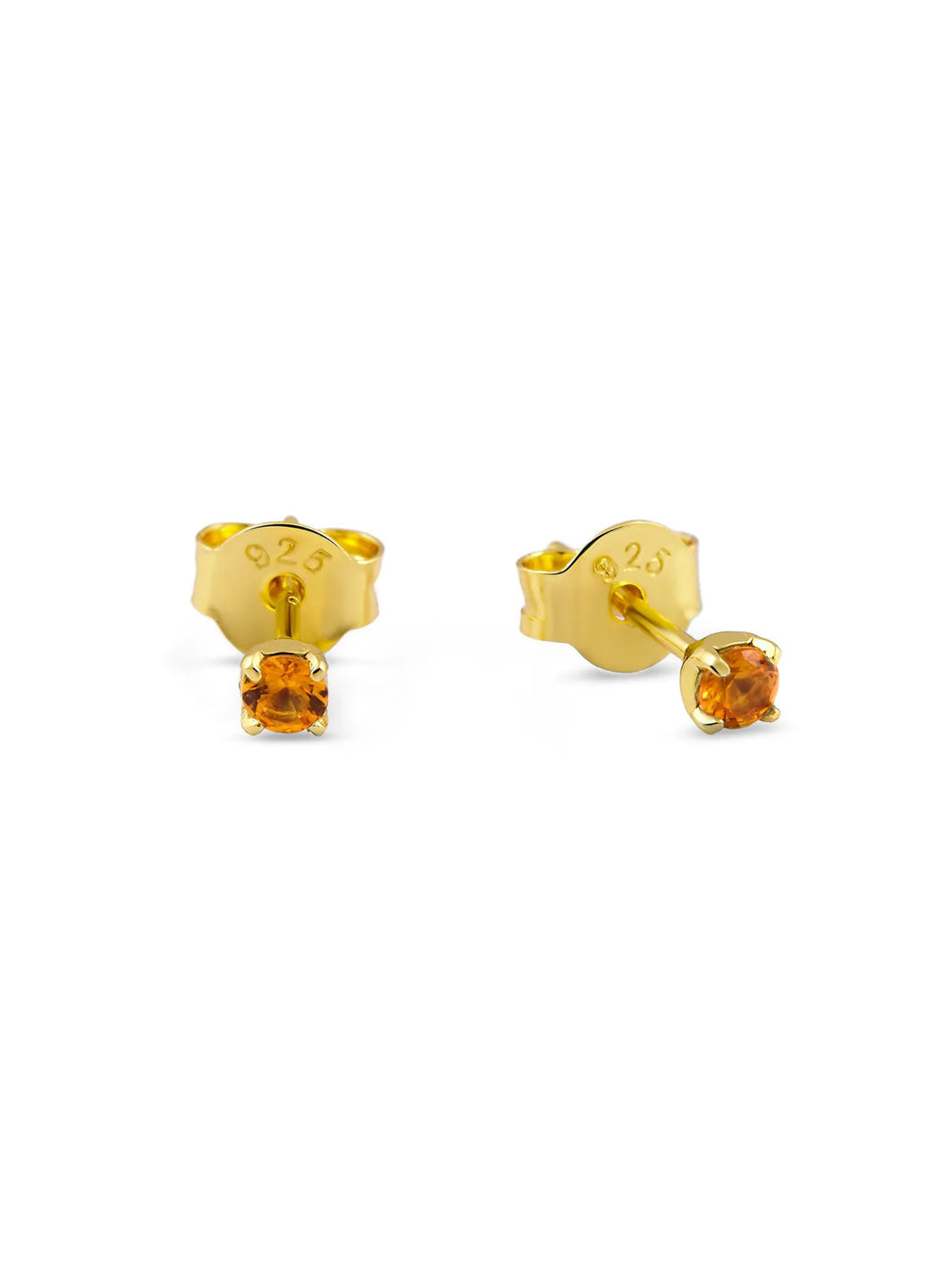 Delicate Citrine Nano Gold Studs