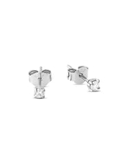 Delicate Crystal Studs Silver