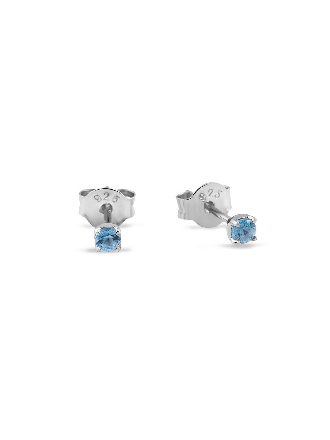 Delicate Aquamarine Nano Studs Silver