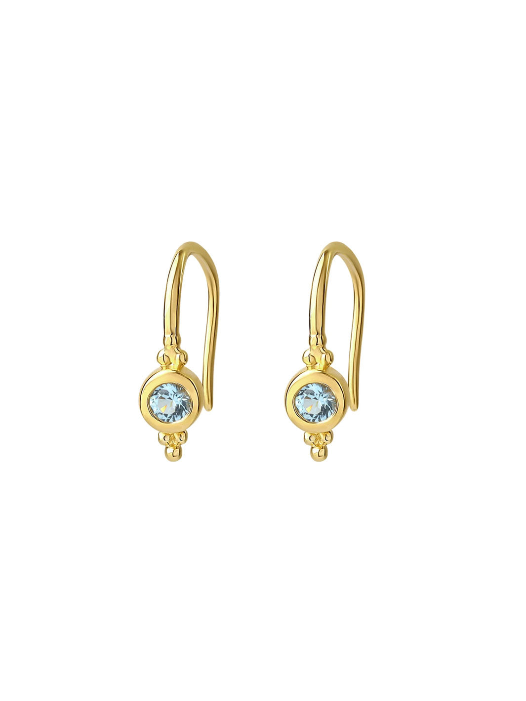 Glisten Earrings Blue Topaz Gold