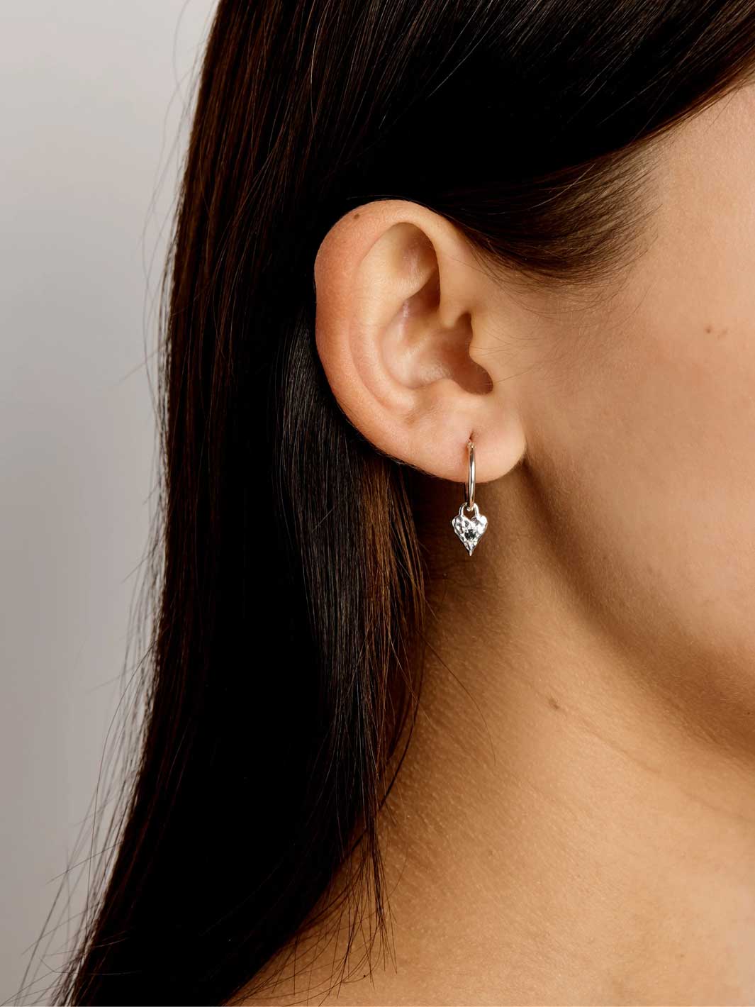 Love Heart London Blue Topaz Hoops Silver