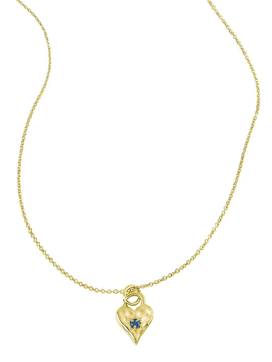 Love Heart London Blue Topaz Necklace Gold