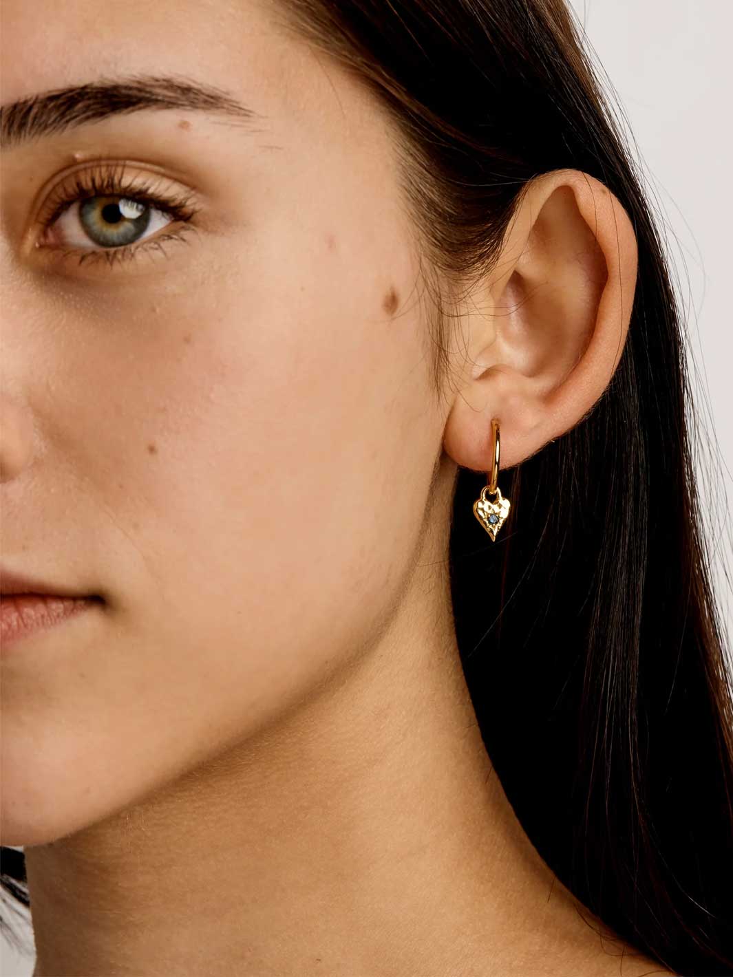 Love Heart London Blue Hoops Gold