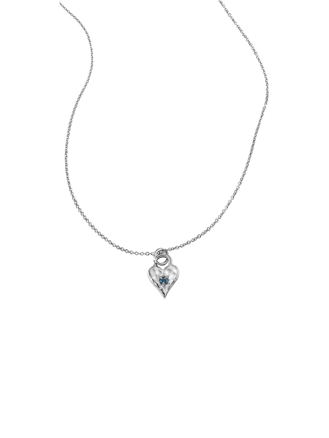 Love Heart Necklace London Blue Topaz