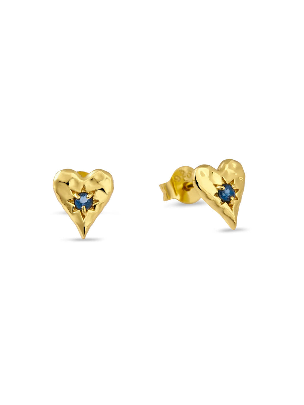 Heart Studs London Blue Topaz Gold