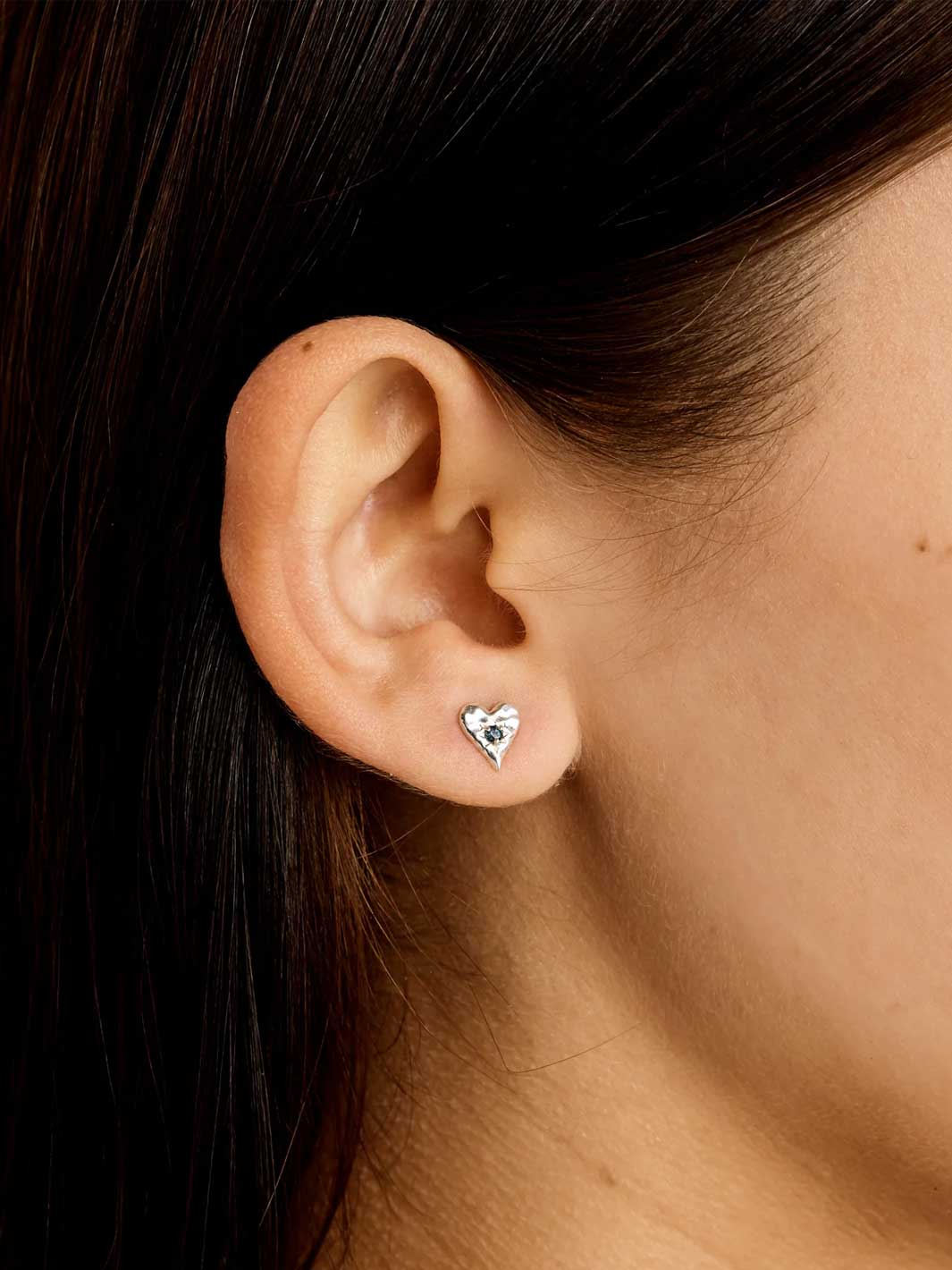Love Heart London Blue Topaz Studs