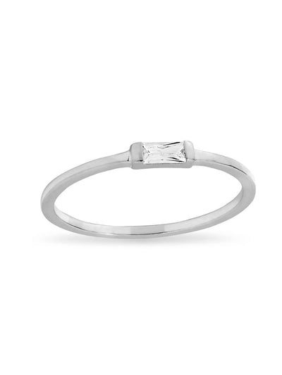 Midsummer Star Lumen Baguette Ring Sterling Silver White Topaz Meadow Store