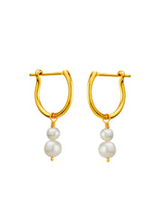 Midsummer Star Unity Pearl Hoops Gold Meadow Store