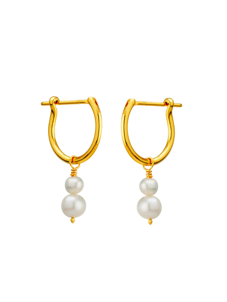 Midsummer Star Unity Pearl Hoops Gold Meadow Store
