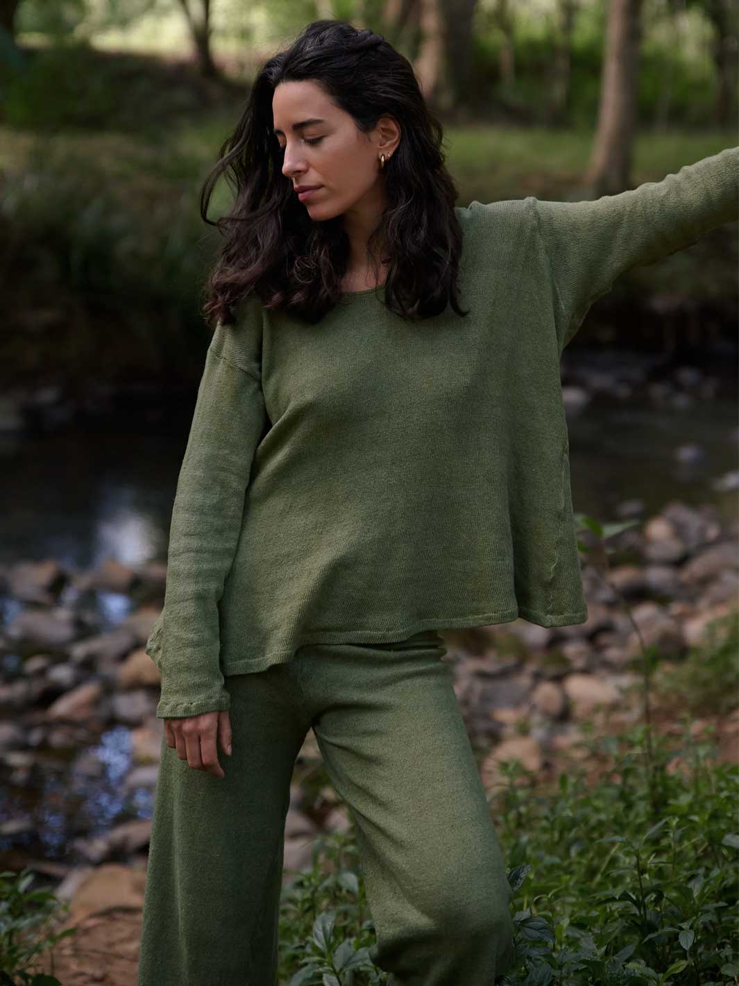 Orbit the Label Aria Sweater Olive Front Meadow Store