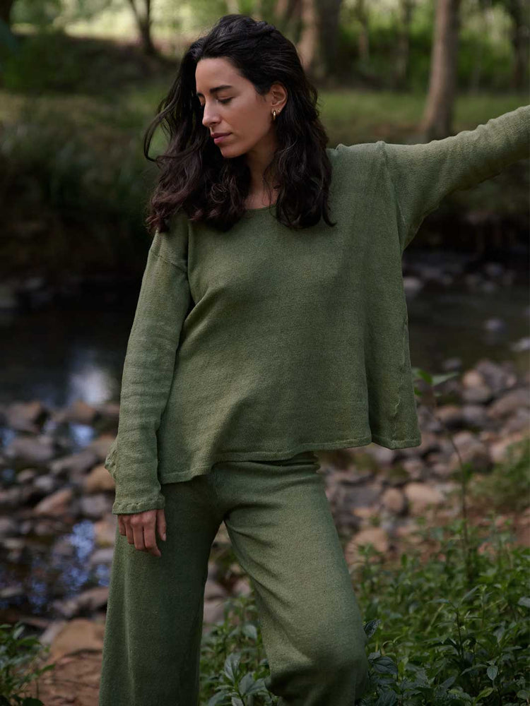 Orbit the Label Aria Sweater Olive Front Meadow Store