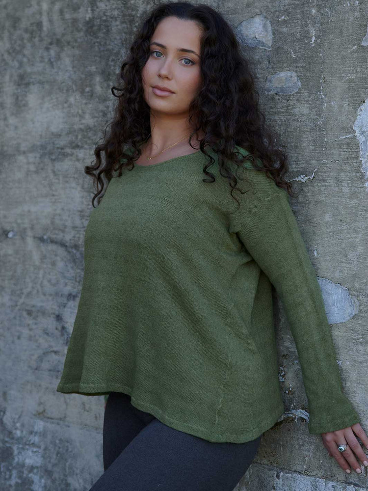 Orbit the Label Aria Sweater Olive Side Meadow Store