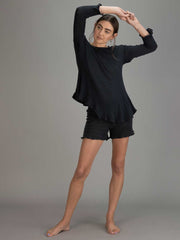Orbit the Label Bridie Cotton Knit Top Meadow Store Charcoal