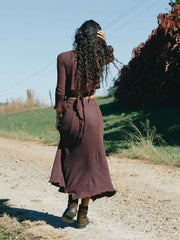 Orbit the Label Freya Wrap Around Top Knit Cotton Cocoa Brown Meadow Store