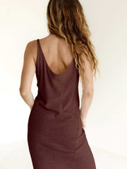 Orbit the Label Gaia Midi Knit Dress Cocoa Meadow Store
