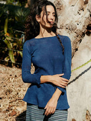 Orbit the Label Henderson Top Lapis Teal Blue Organic Knit Cotton Meadow Store