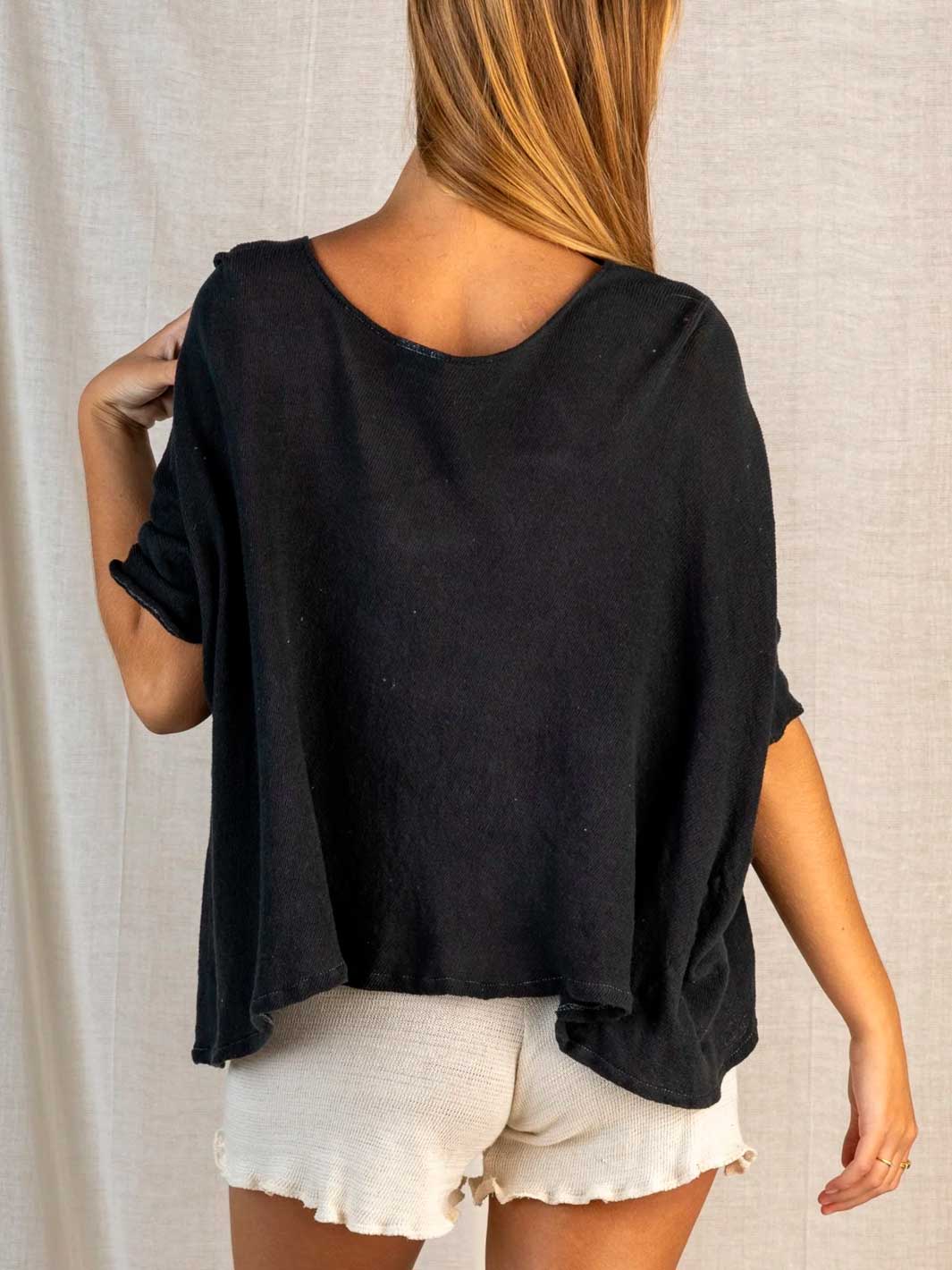 Charcoal Knit Top Back