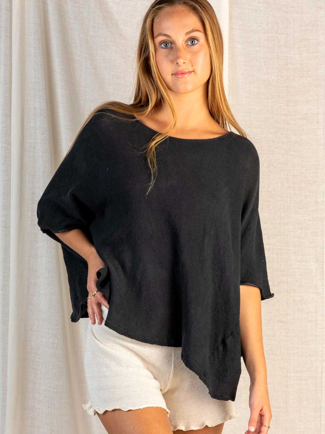 Charcoal Knit Top