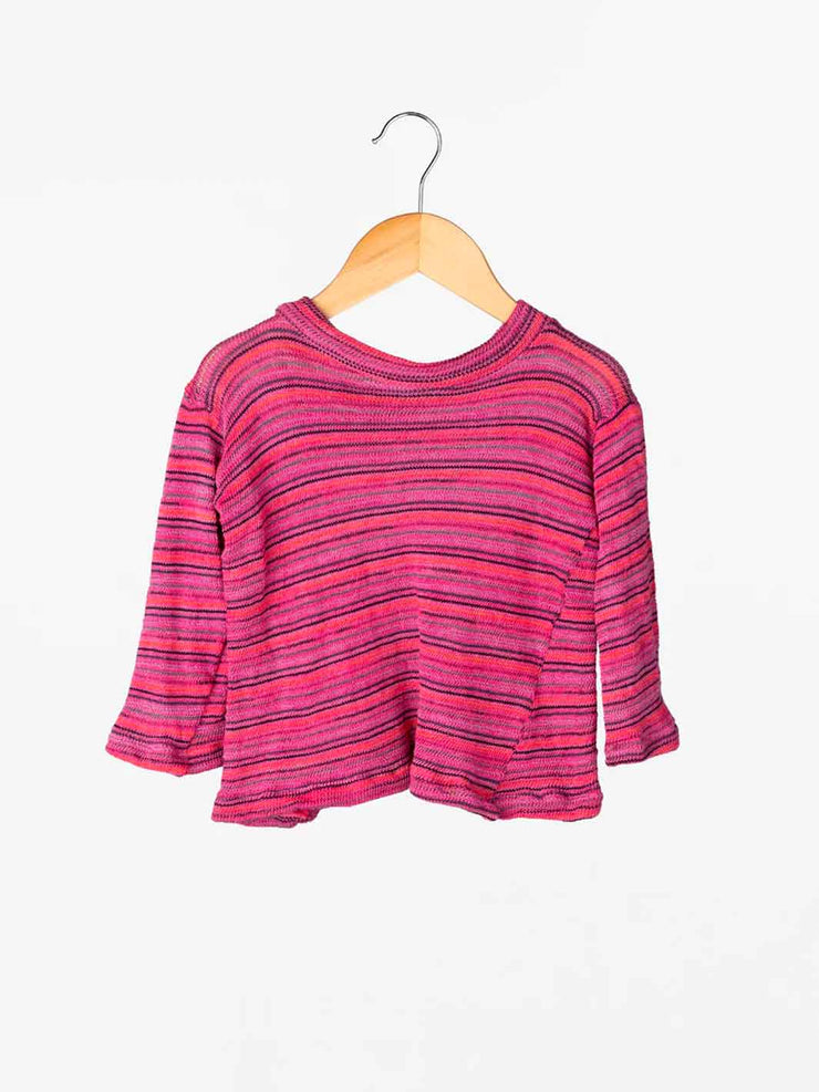 Orbit the Label Pixie Stripe Sweater Pink Knit Meadow Store