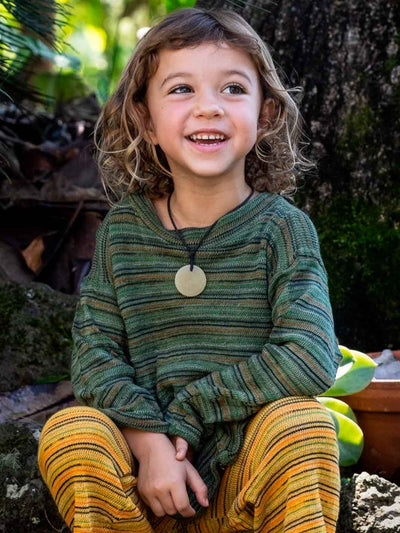 Orbit the Label Pixie Sweater Olive Stripe Knit Meadow Store