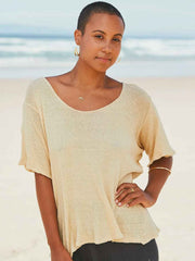 Orbit the Label Ula Cotton Knit Tee Lemon Meadow Store