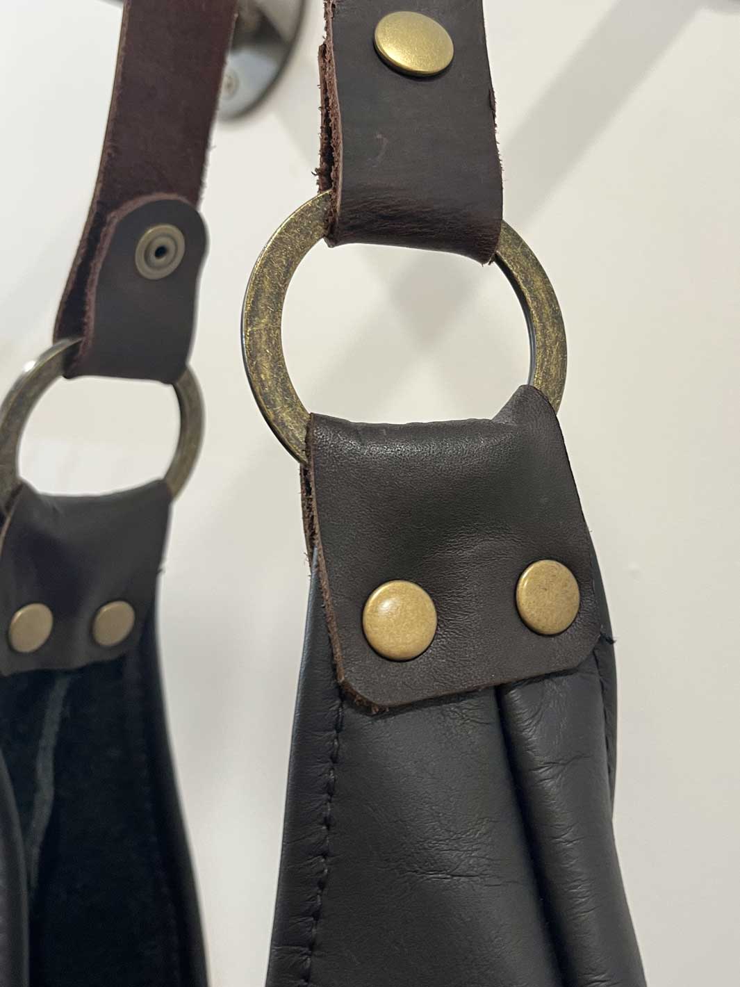 Black Slouchy Bag Recycled Leather Black