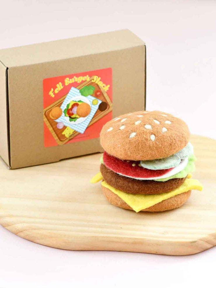 Felt Burger Stack Toy Set