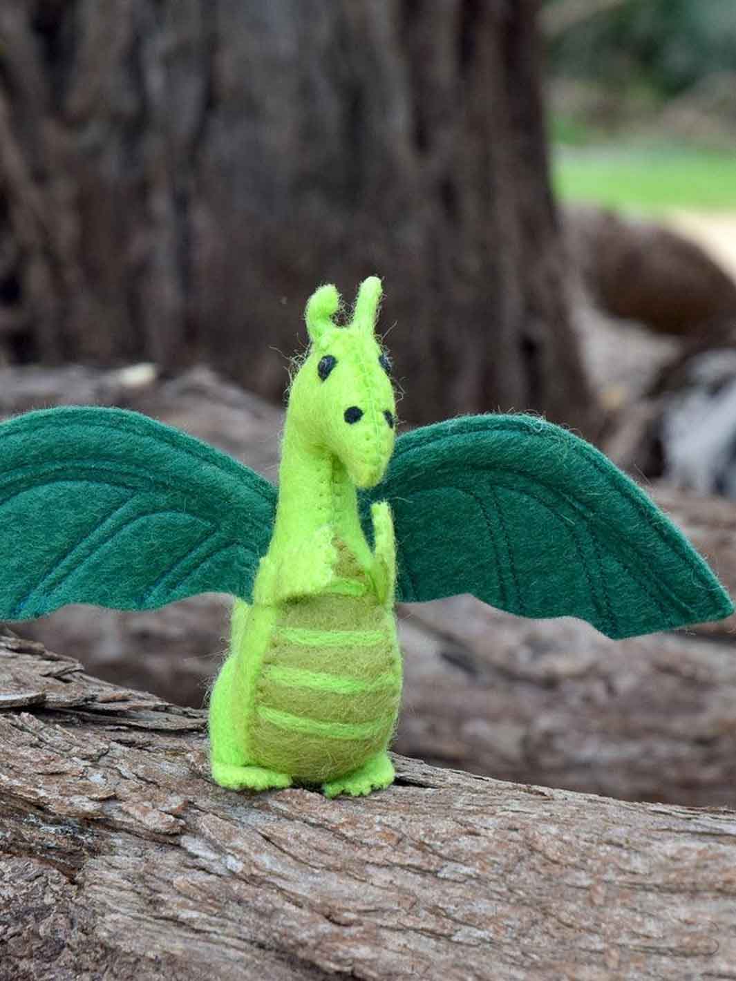 Felt Dragon Toy Green