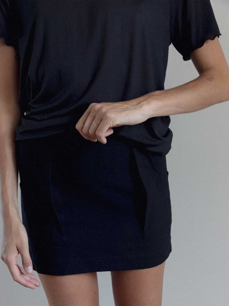 The Weft Fine Knit Slouch Tee Black Meadow Store