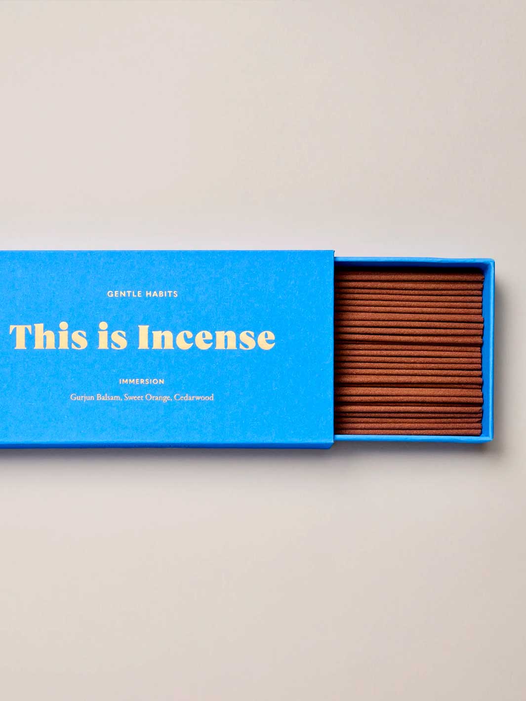 Gentle Habits This Is Incense Immersion Incense Sticks Blue Gold Box Meadow Store Gurjun Balsam Sweet Orange
