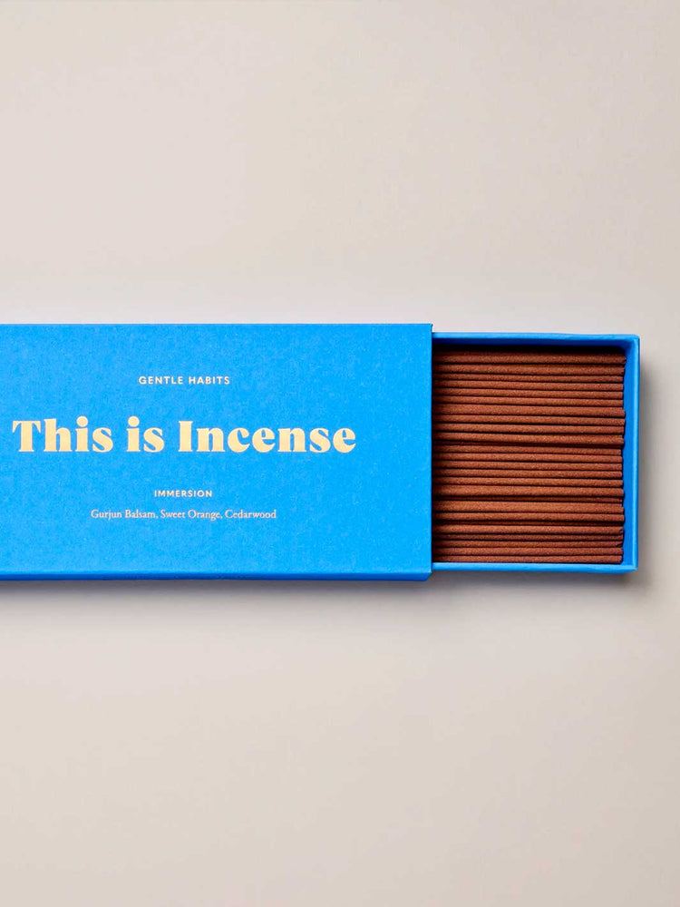 Gentle Habits This Is Incense Immersion Incense Sticks Blue Gold Box Meadow Store Gurjun Balsam Sweet Orange