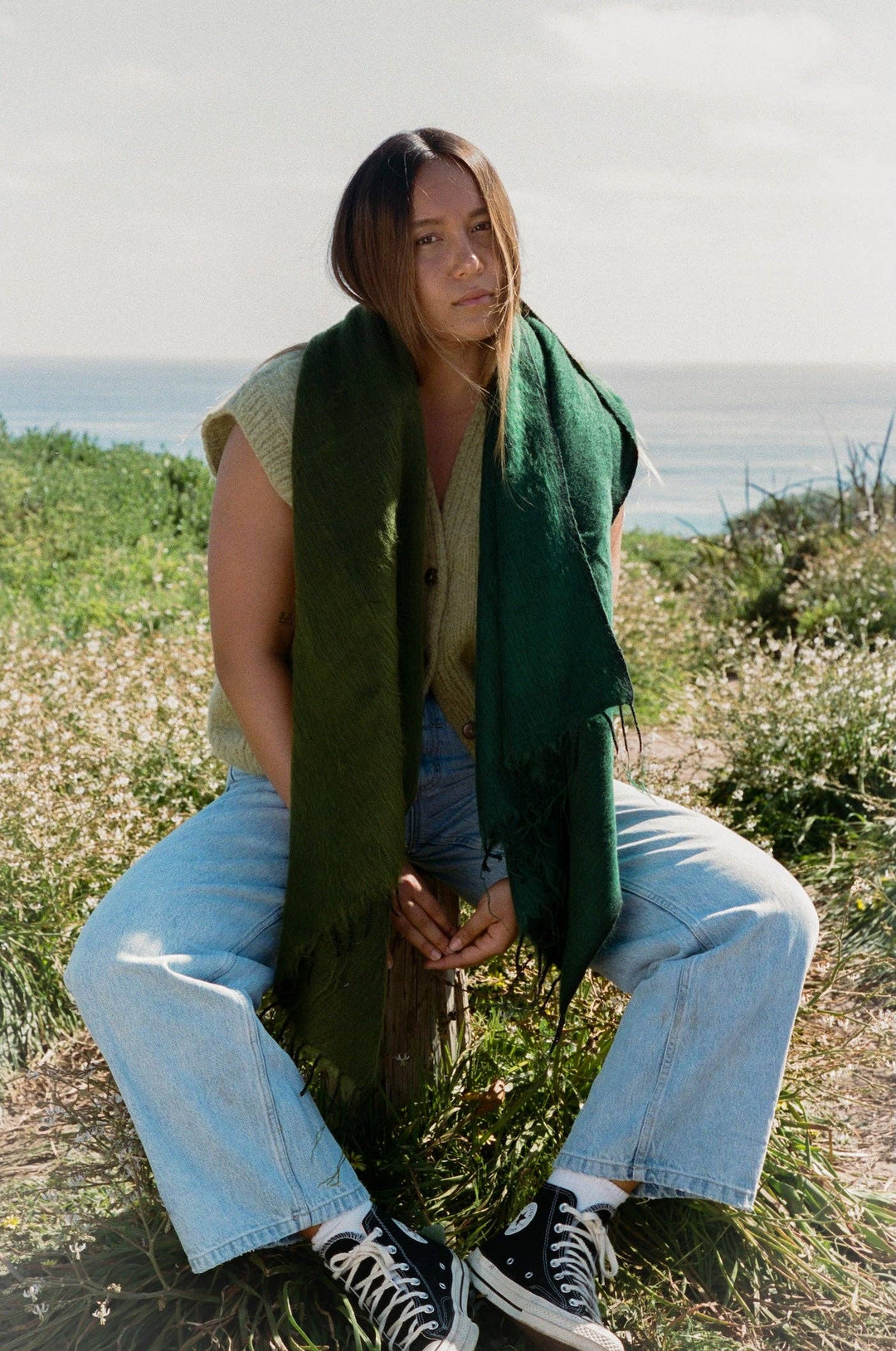 Fringe Shawl Wrap Scarf Eden Split