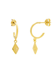 Midsummer Star Celestial Diamond Hoop Earrings Gold Meadow Store