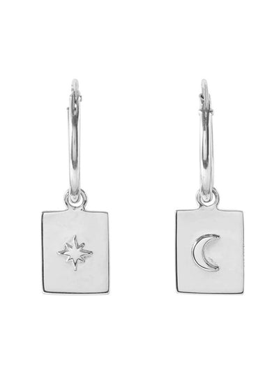 Midsummer Star Celestial Medallion Sleeper Earrings Sterling Silver Meadow Store