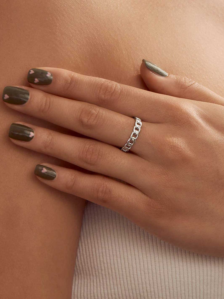 Midsummer Star Chained Ring Sterling Silver