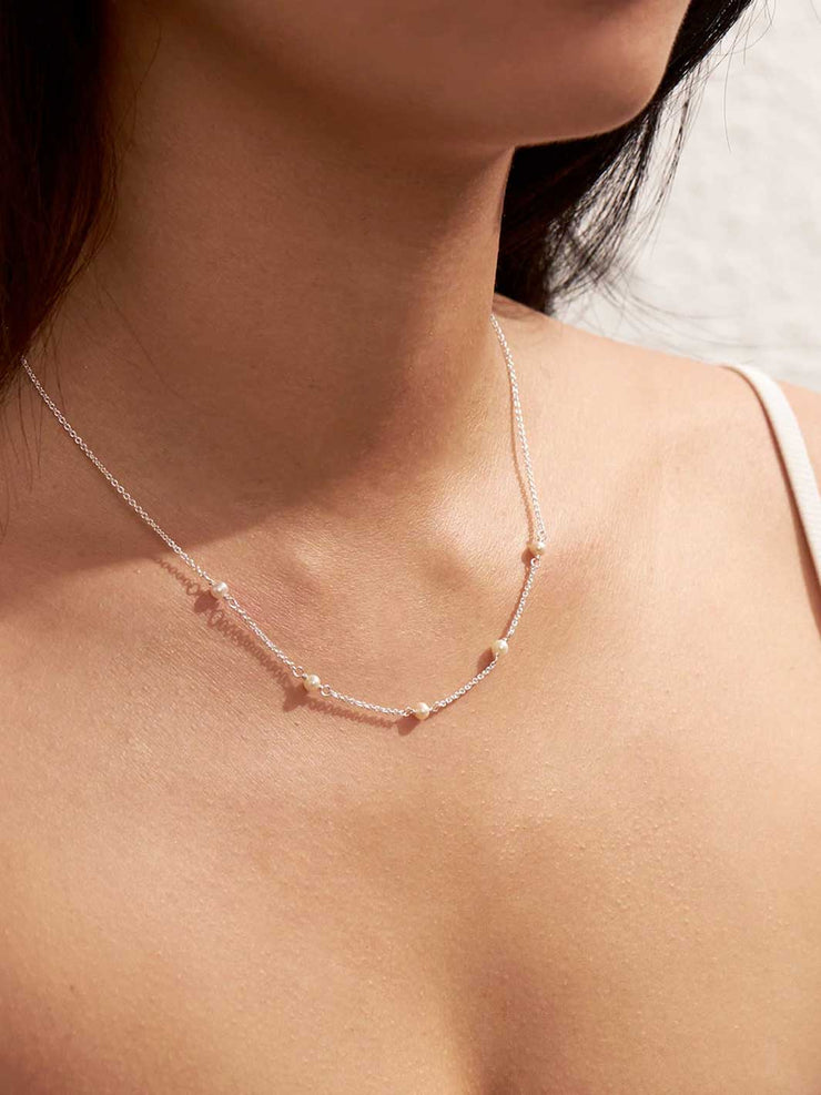 Midsummer Star Mermaid Tears Pearl Necklace Sterling Silver Chain Ethical Accessories