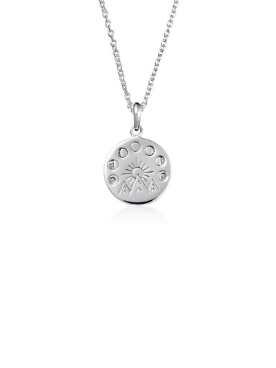 Midsummer Star Moon And The Mountains Medallion Fine Chain Sterling Silver Necklace Meadow Store