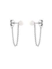 Midsummer Star Pearl Chain Studs Sterling Silver