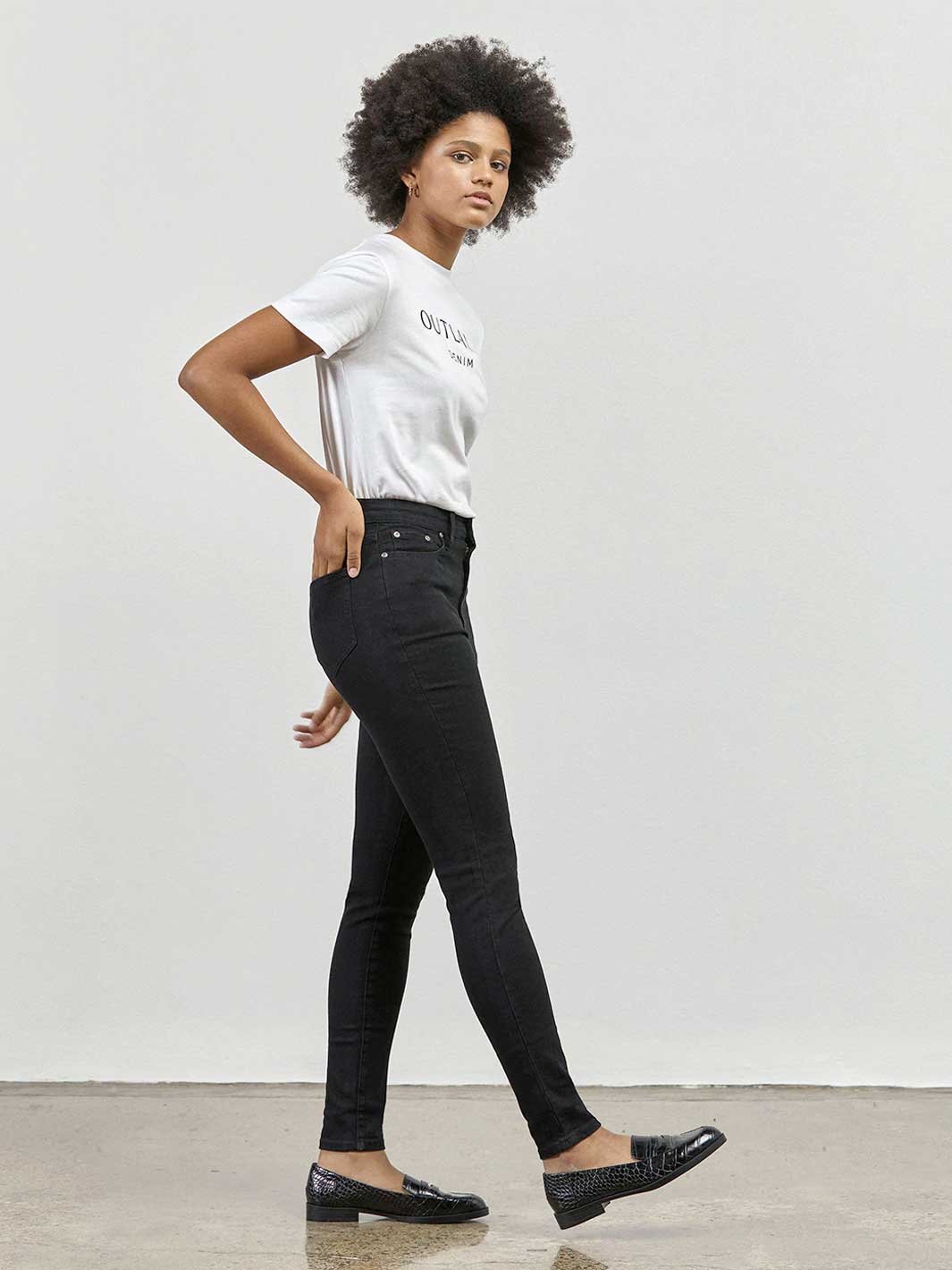 Outland Denim Harriet Skinny High Rise Jean Black Side