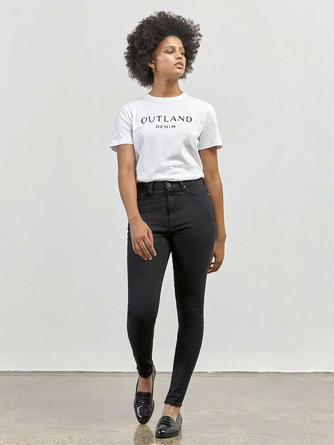 Outland Denim Harriet Skinny High Rise Jean Black Front