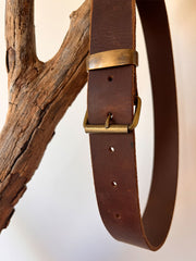 Handmade Brown Leather Belt Made in the Snowy Mountians NSW Australia